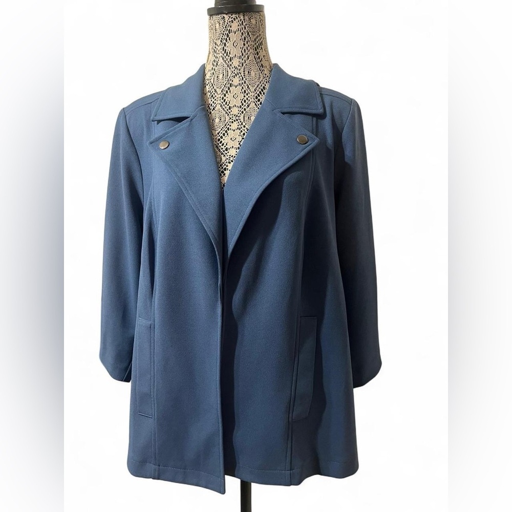 NYC Navy Open-Front Blazer Jacket